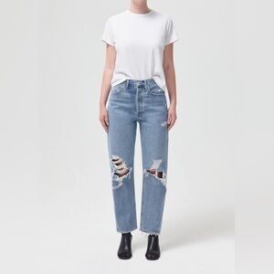 Agolde 90’s Mid Rise Loose Fit Straight Jeans in Fall Out 24